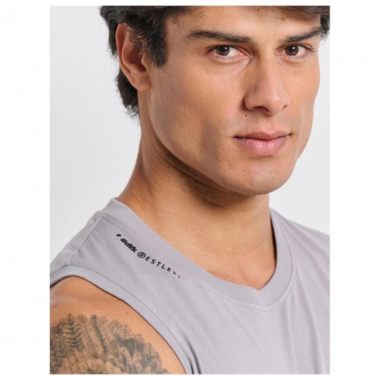 Bodytalk Ανδρική αμάνικη μπλούζα steel 1251-958023